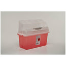 SHARPS CONTAINER, TRANSLUCENT RED, 5 QT, JUNIOR, 14"H X 6"D X 13"W, 14/CS, SOLD AS CASE CARDINAL 261