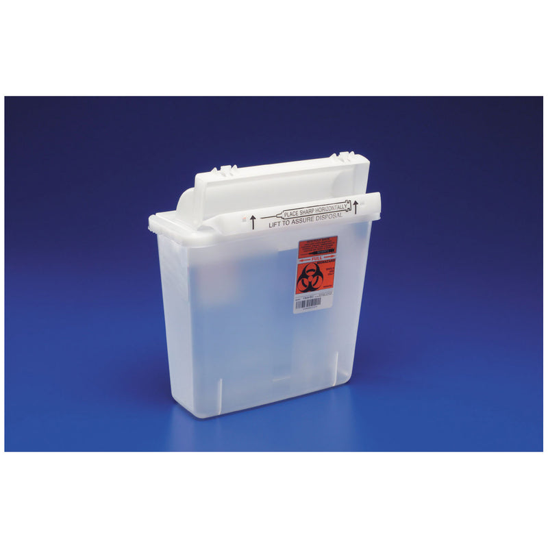 IN-ROOM SHARPS CONTAINER, 12 QT, CLEAR, SHARPSTAR LID & COUNTER-BALANCED DOOR, 16"H X 6"D X 13¾"W, 10/CS, SOLD AS CASE CARDINAL 261