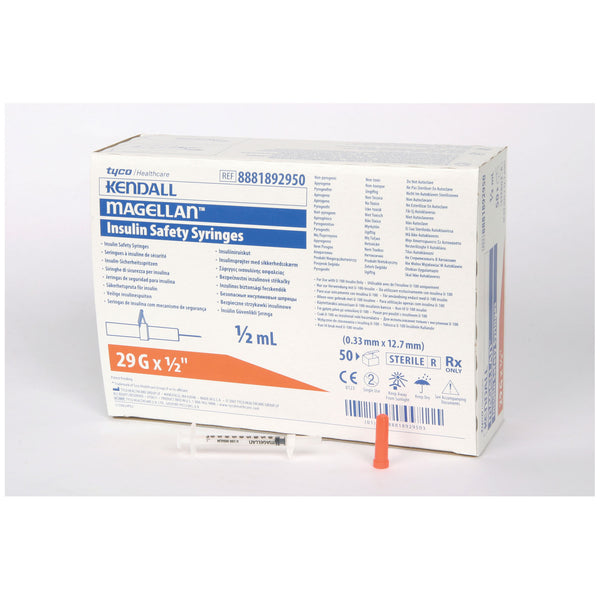 TUBERCULIN SAFETY SYRINGE, 1ML, 28G X ½", 50/BX, 10 BX/CS, SOLD AS CASE CARDINAL 261