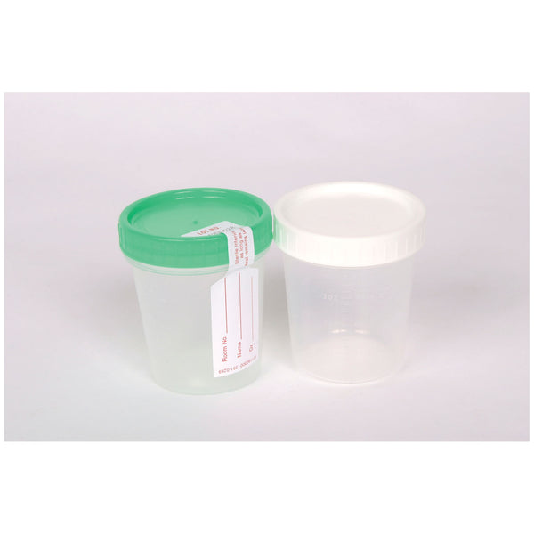 POLYPROPYLENE SPECIMEN CONTAINER WITH CLICK SEAL, SCREW CAP, AND OR PEEL POUCH, INDIVIDUALLY WRAPPED, 4 OZ, 100/CS, SOLD AS CASE CARDINAL 261