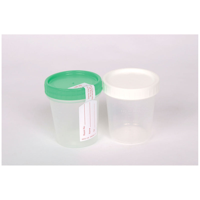 POLYPROPYLENE SPECIMEN CONTAINER WITH CLICK SEAL, SCREW CAP, AND OR PEEL POUCH, INDIVIDUALLY WRAPPED, 4 OZ, 100/CS, SOLD AS CASE CARDINAL 261