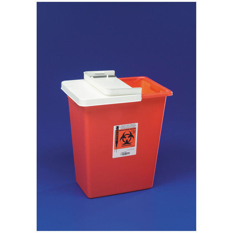 CONTAINER, 8 GAL RED, HINGED LID, 10/CS, SOLD AS CASE CARDINAL 261