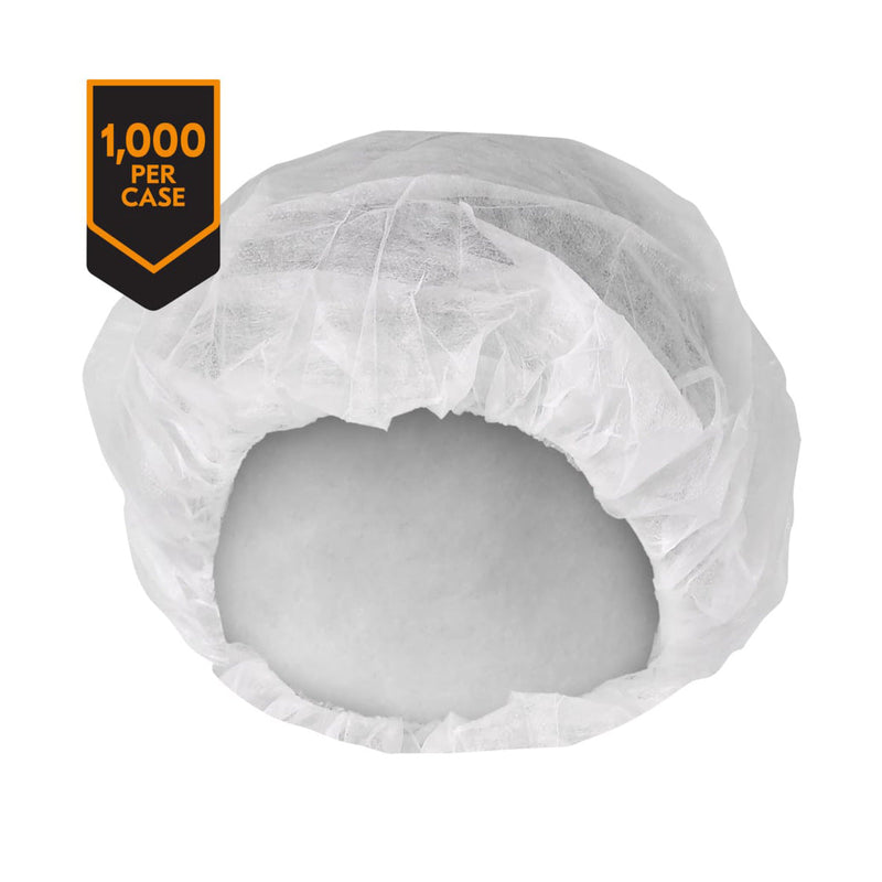 KLEENGUARD A10, BOUFFANT CAP, 24" STRETCHED DIAMETER, LARGE, WHITE, LATEX FREE, 100/PK, 10 PK/CS, SOLD AS CASE ANSELL 202