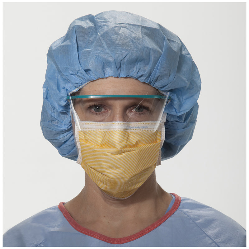 FLUIDSHIELD® FOG-FREE PROCEDURE MASK WITH EARLOOPS, WRAPAROUND VISOR, BLUE, 25/PKG, 4 PKG/CS, SOLD AS CASE O&M 10000979