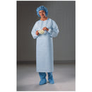 IMPERVIOUS GOWN, KNIT CUFFS, BLUE, OPEN BACK, XX-LARGE, 100/CS, SOLD AS CASE O&M 10000979