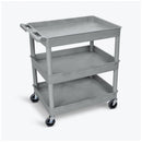 TUB CART, THREE SHELVES , GRAY, 35.25"W X 18"D X 36.25"H, WITH 4" CASTERS , MAXIMUM WEIGHT CAPACITY 400 LBS, ASSEMBLY REQUIRED, SOLD AS EACH LUXOR 100