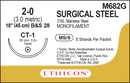 ETHICON SURGICAL STAINLESS STEEL SUTURES, SOLD AS BOX ETHICON 243