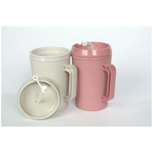 PITCHER, INSULATED, STRAW & LID, GRAY, 22 OZ, 48/CS, SOLD AS CASE MEDEGEN 10000958