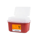 SHARPS CONTAINER, 2 GALLON TRANSLUCENT RED, TORTUOUS PATH LID, 10"W X 7"D X 11¼"H,10/CS, SOLD AS CASE MEDEGEN 10000958