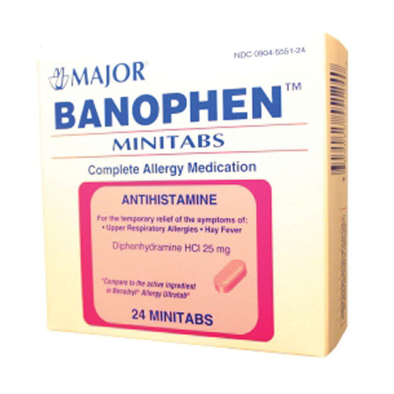 BANOPHEN™, MINI-TABS, 25MG, 24S, COMPARE TO BENADRYL® MINI-TABS, 24/CS, NDC
