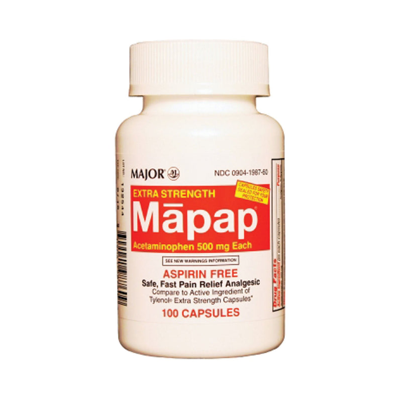 Major Analgesic Caplets Mapap 500Mg Caps Unbxd 100Sndc00904-1987-60 24/Cs -700691