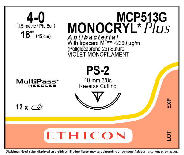 ETHICON MONOCRYL™ PLUS SUTURES, SOLD AS BOX ETHICON 243