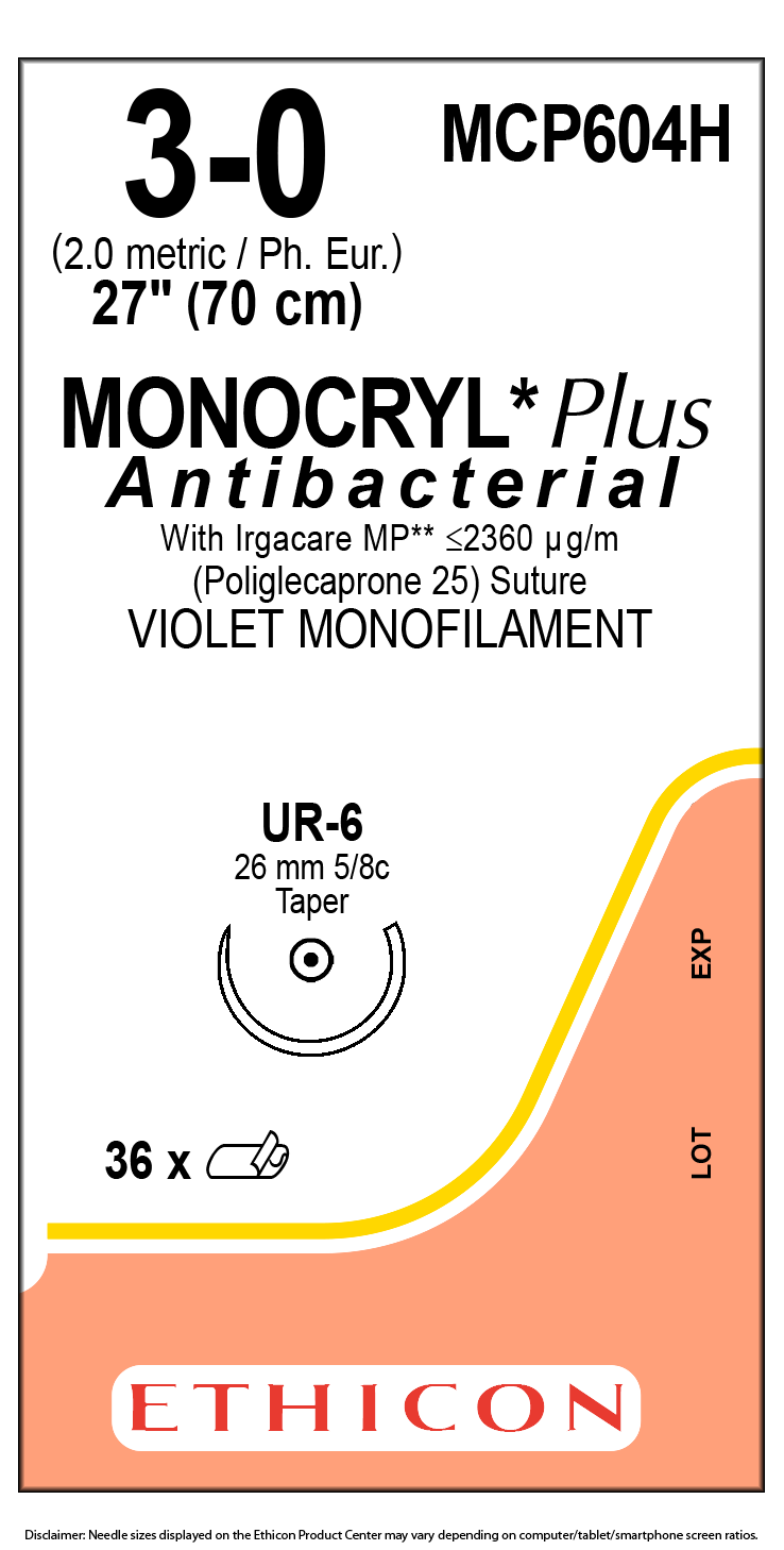 SUTURE, TAPER POINT, SIZE 3-0, 27", VIOLET MONOFILAMENT, NEEDLE UR-6, 5/8 CIRCLE, 3 DZ/BX, SOLD AS BOX ETHICON 243
