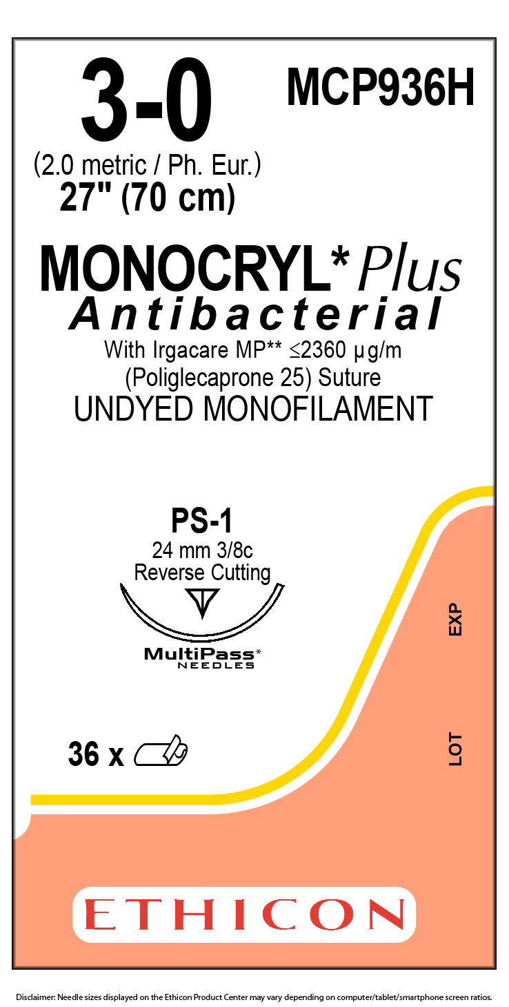 ETHICON MONOCRYL™ PLUS SUTURES, SOLD AS BOX ETHICON 243