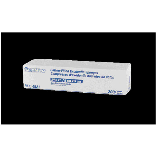 GAUZE, 2" X 2", 8-PLY, NON-STERILE, 200/SLV, 25SLV/CS, SOLD AS CASE MEDICOM, 10000404