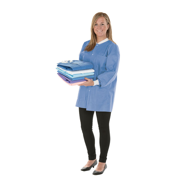 HIGH PERFORMANCE LAB COAT, PLUM PURPLE, LARGE, 12/BG, SOLD AS BAG MEDICOM, 10000404