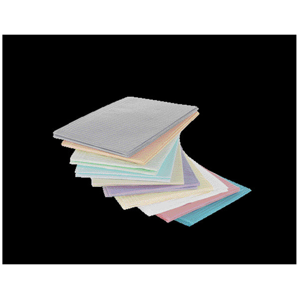 DENTAL BIB, 13" X 18", 2-PLY PAPER + 1-PLY POLY, AQUA, 500/CS, SOLD AS CASE MEDICOM, 10000404