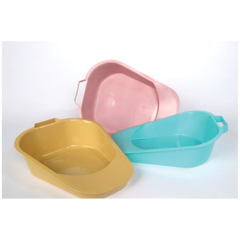 FRACTURE BEDPAN, LARGE WITH HANDLE, BLUE, 6/CS, SOLD AS CASE MEDEGEN 10000958