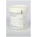 GENT-L-KARE® SPECIMEN CONTAINER, 3 OZ, LID, WHITE, STERILITY SEAL & LABEL, GRADUATED IN 10ML INCREMENTS FROM 10ML TO 90ML, 100/BG,, SOLD AS CASE MEDEG