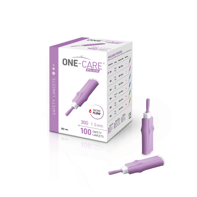 SAFETY LANCET, 30G X 1.5MM, MICRO FLOW, CONTACT ACTIVATED, PURPLE, 100/BX, SOLD AS BOX MEDIVENA 10001205