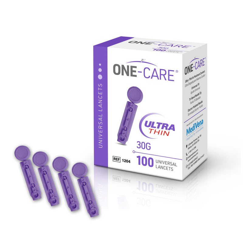 TWIST TOP LANCETS, UNIVERSAL DESIGN, ULTRA-THIN 30G, PURPLE, 100/BX, SOLD AS BOX MEDIVENA 10001205