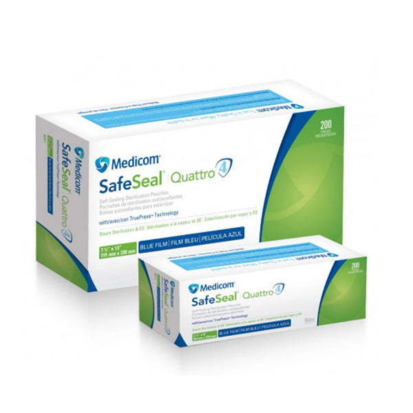 QUATTRO STERILIZATION POUCH, 10" X 14", 200/BX, 5 BX/CS, SOLD AS CASE AMD-MEDICOM 10000212