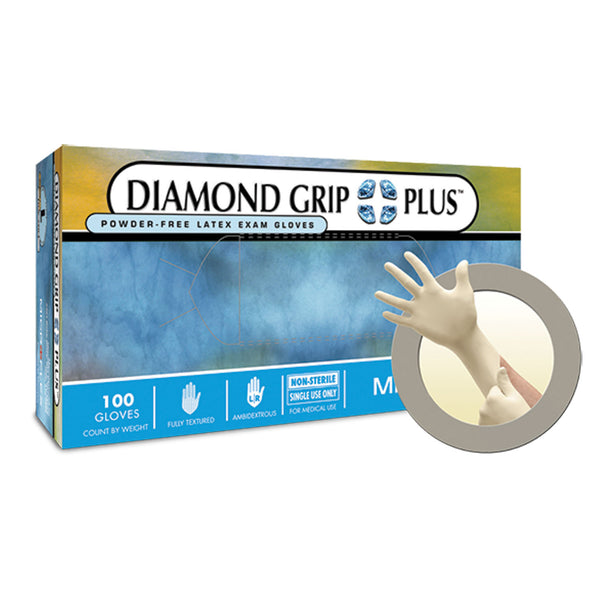 ANSELL MICROFLEX DIAMOND GRIP PLUS™ POWDER-FREE LATEX EXAM GLOVES, SOLD AS CASE ANSELL 202