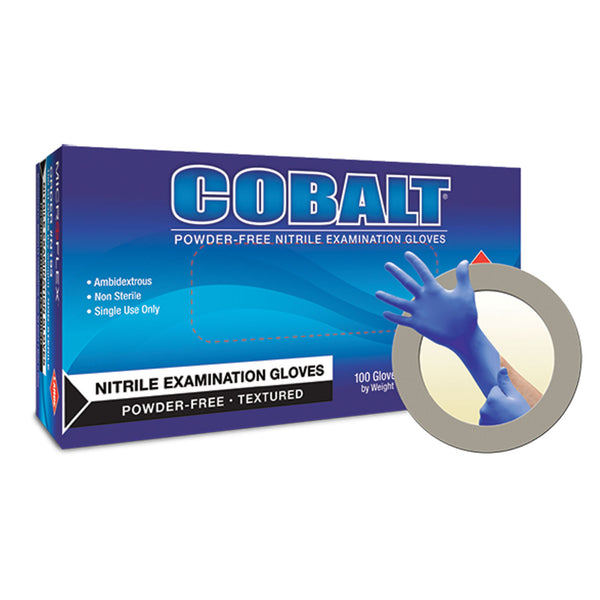 EXAM GLOVES, NITRILE, TEXTURED, COBALT, X-LARGE, POWDER-FREE, NON-STERILE, 100/BX, 10 BX/CS, SOLD AS CASE ANSELL 202