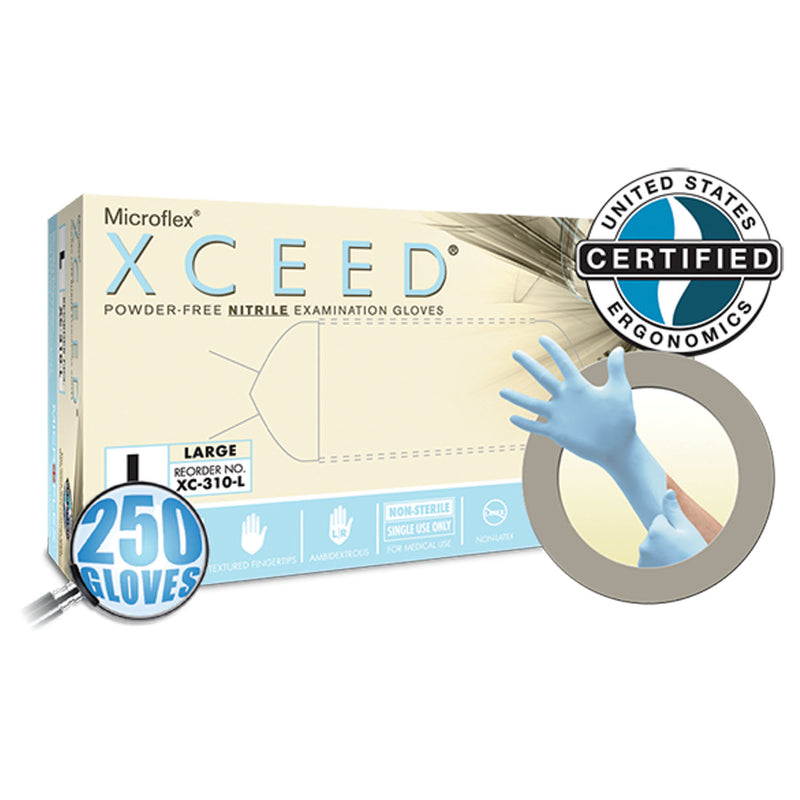 ANSELL MICROFLEX XCEED® POWDER-FREE NITRILE EXAM GLOVES, SOLD AS CASE ANSELL 202