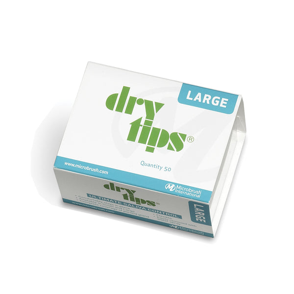 REFLECTIVE SALIVA ABSORBENT DRYTIPS, LARGE, SILVER. 50/BX, SOLD AS BOX MICROBRUSH 10000273