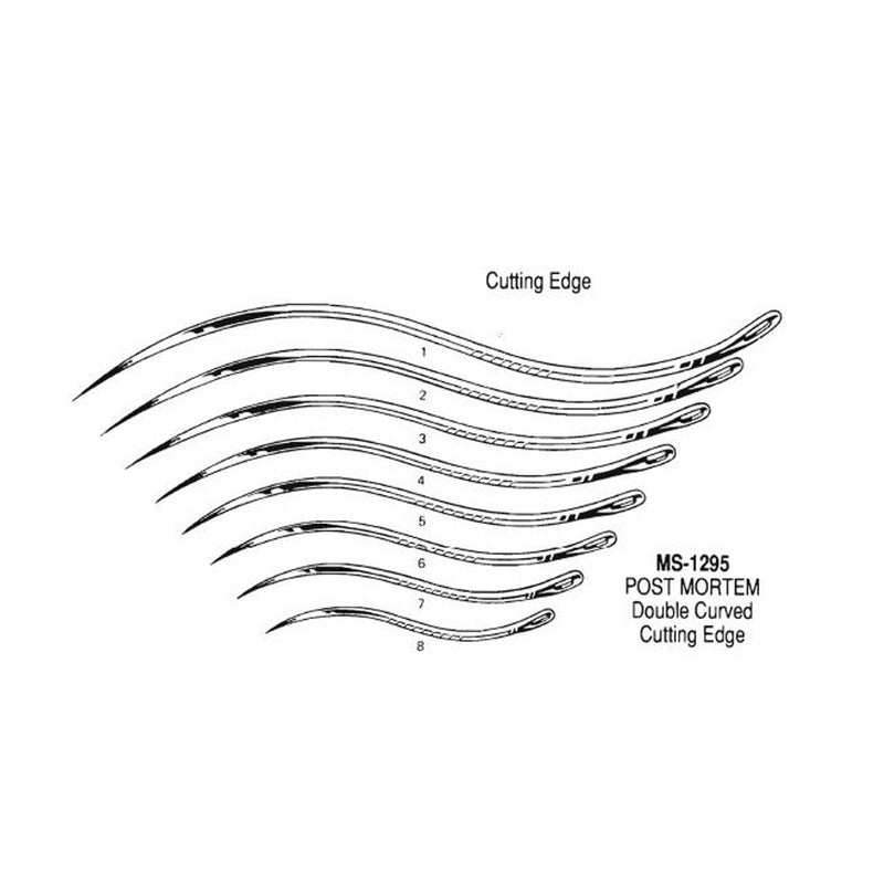 Miltex Post Mortem Surgical Needles Post Mortem Surgical Needle, Size 1, Double Curved Cutting Edge, 12/Pkg -MS1295-1