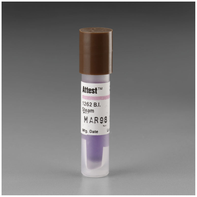 ATTEST™ SUPER RAPID STEAM BIOLOGICAL INDICATOR CHALLENGE PACK WITH TYPE 5 CI, BROWN CAP, 24 MIN, 24/CS, SOLD AS CASE SOLVENTUM 1
