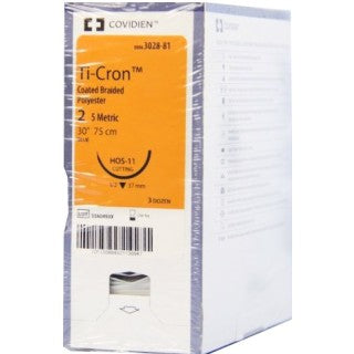 SUTURE, REVERSE CUTTING, SIZE 2, BLUE, 30", NEEDLE HOS-11, ½ CIRCLE, 3 DZ/BX, SOLD AS BOX MEDTRONIC/MINIMALLY 10000446