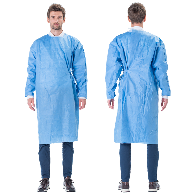 Blickman Chemotherapy Gown Gown Chemo St Poly Coat Smssz Reg Blu 50/Bx (Call)(Drop)