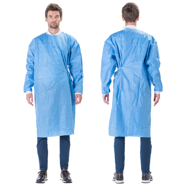 Blickman Chemotherapy Gown Gown Chemo St Poly Coated Smssz Lg Blu 50/Bx (Call) (Drop)