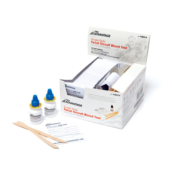 GUAIAC FECAL OCCULT BLOOD TEST LAB PACK, INCLUDES: SINGLE SLIDES TESTS, APPLICATORS, 2 X 10ML DEVELOPERS , 100/BX, SOLD AS BOX PRO 10000510