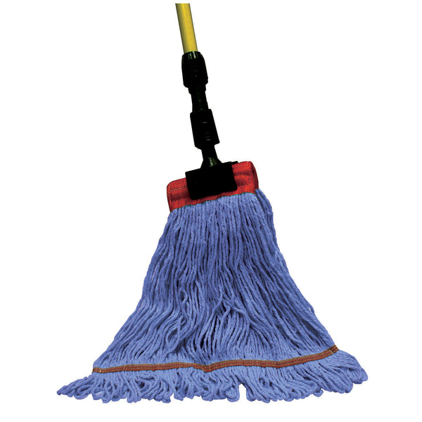 WET MOP PAD, VELCRO, BLUE MICROFIBER WITH RED BINDING, 5" X 18", SOLD AS EACH PRO 10000510
