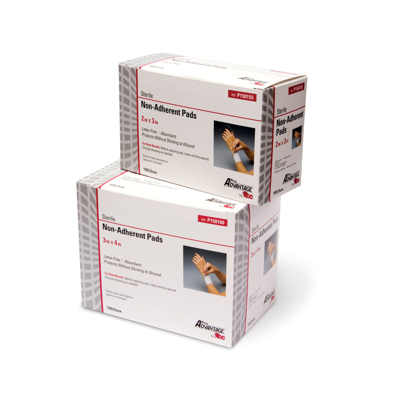 NON-ADHERENT STERILE PADS, 3" X 4", 100/BX, 12 BX/CS, SOLD AS CASE PRO 10000510