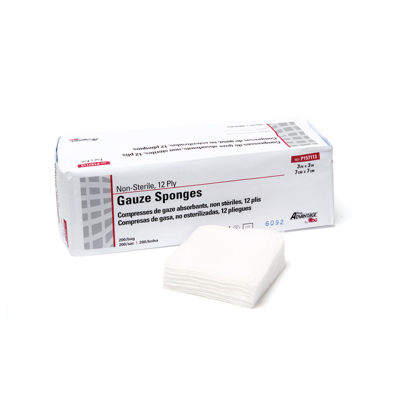 GAUZE SPONGE, 2" X 2", 8-PLY, NON-STERILE, 200/SLEEVE, 25 SLV/CS, SOLD AS CASE PRO 10000510