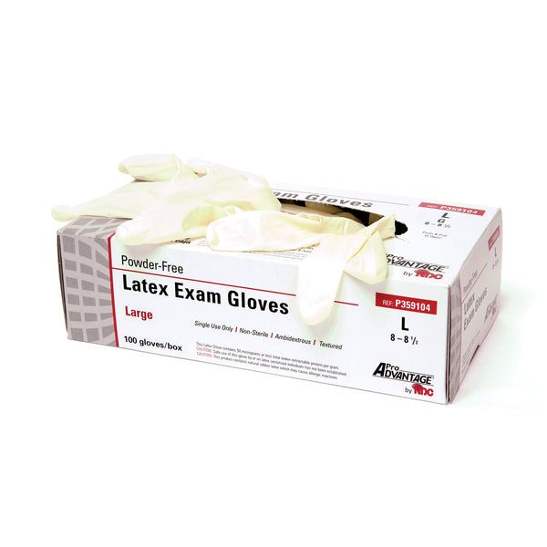 LATEX EXAM GLOVE, POWDER FREE , MEDIUM, 100/BX, 10 BX/CS, SOLD AS CASE PRO 10000510