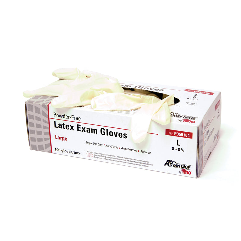 LATEX EXAM GLOVE, POWDER FREE , MEDIUM, 100/BX, 10 BX/CS, SOLD AS CASE PRO 10000510