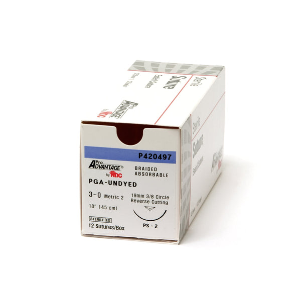 Pro Advantage Polyglycolic Acid (Pga) Sutures Disc-Pa Suture Pga Undye Braid 4-0P-3 18 12/Bx -P420494