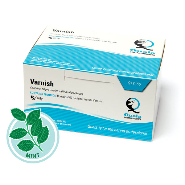 SODIUM FLUORIDE VARNISH, 0.5ML UNIT DOSE, MINT, CLEAR, 50/BX,, SOLD AS BOX QUALA 10000640
