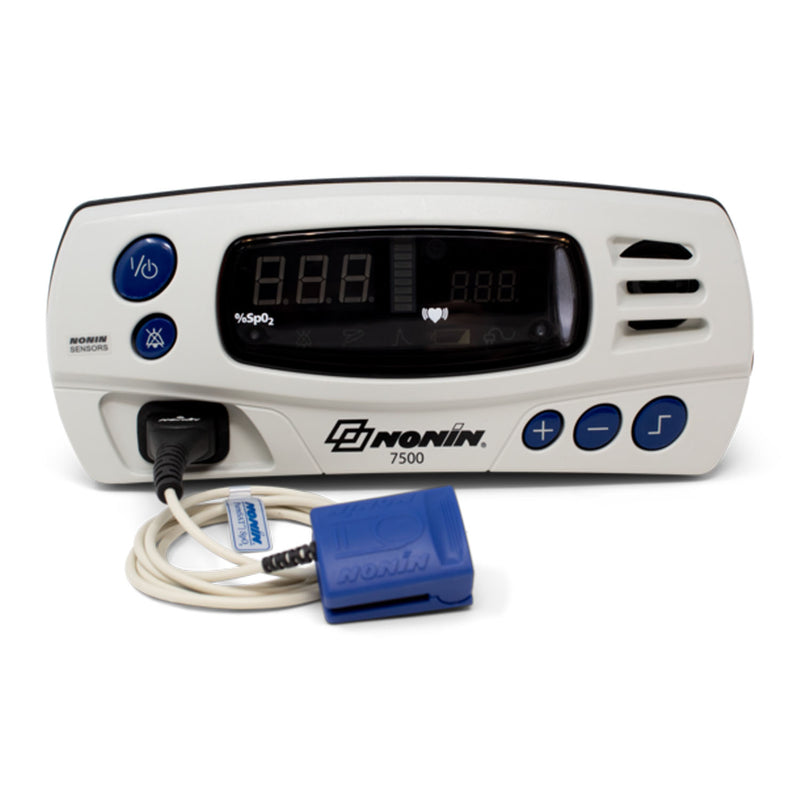 INCLUDES: 8008J INFANT FLEX REUSABLE SPO2 SENSOR , WITH 8008JFW FLEXIWRAPS®, POWER SUPPLY, POWER CORD-US, 7500B BATTERY PACK , 750, SOLD AS EACH NONIN