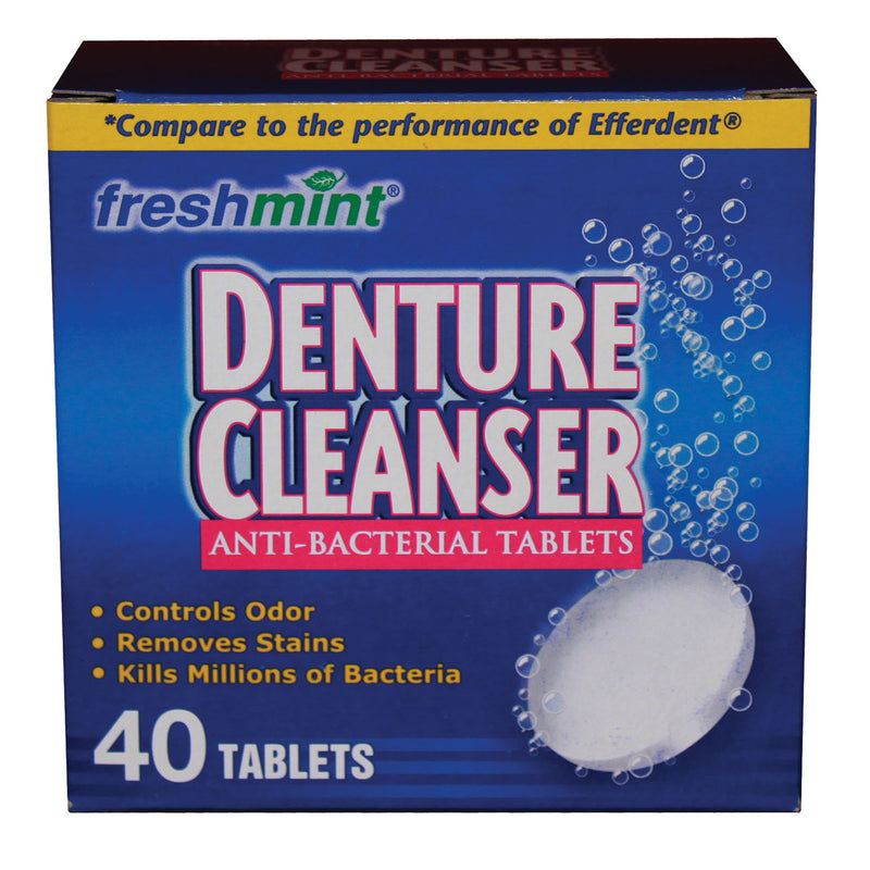 DENTURE CLEANSER TABLETS, BLUE, COMPARED TO THE PERFORMANCE OF EFFERDENT®, 40/BX, 24 BX/CS, SOLD AS CASE NEW 10000285
