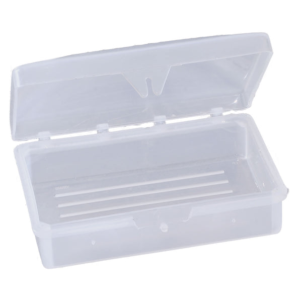 CLEAR SOAP DISH, HINGED LID, 100/CS, SOLD AS CASE NEW 10000285