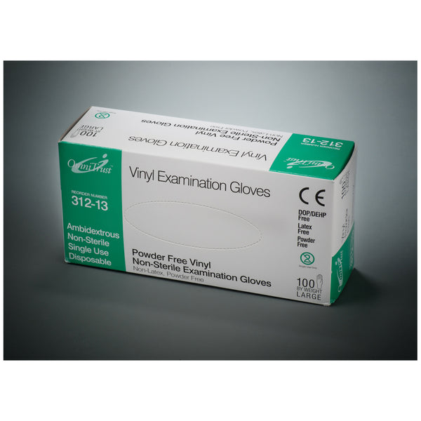 EXAM GLOVE, SYNTHETIC STRETCH, VINYL, SMALL, POWDER FREE , COMFORT FORMULATION, 100/BX, 10 BX/CS, SOLD AS CASE OMNI 10001060