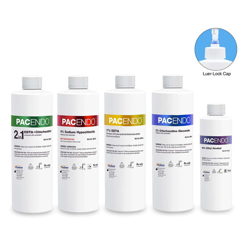 PACENDO 2% CHLORHEXIDINE REFILL BOTTLE, 480 ML/16 OZWITH 1 X LUER-LOCK DISPENSING CAP, SOLD AS EACH  PACDENT 10001197