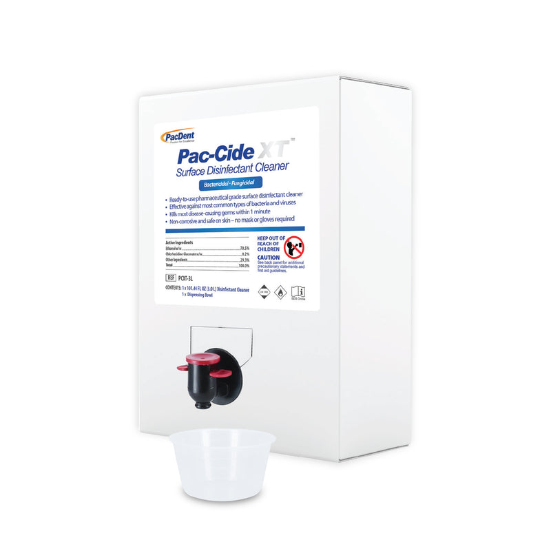 PAC-CIDE XT SURFACE DISINFECTANT SOLUTION, 101.44 FL. OZ. , 1 DISPENSING BOWL, 10PK/CS, SOLD AS CASE PACDENT 10001197