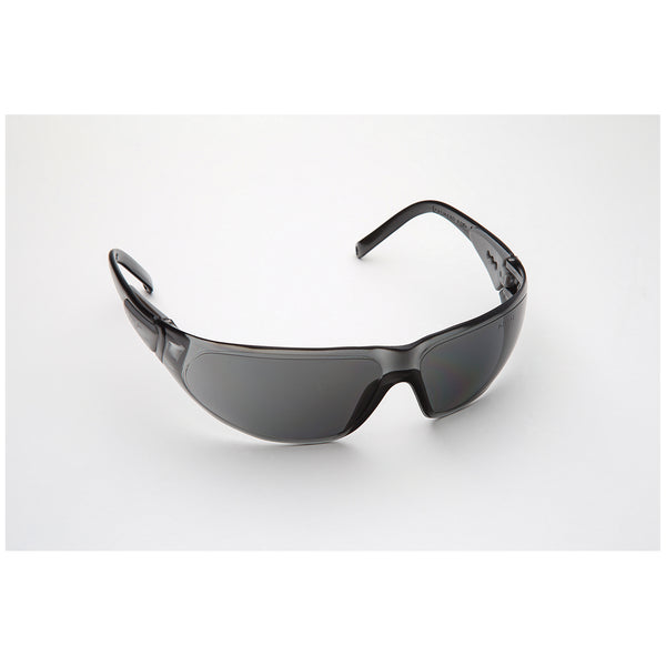 SAFETY GLASSES, BLACK FRAME/GREY LENS. UNIVERSAL SIZE, 12/CS, SOLD AS CASE PALMERO 10001214
